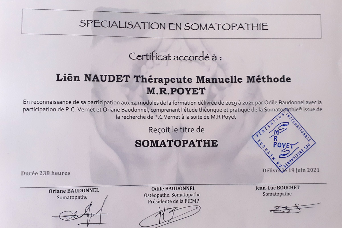 Diplôme Somatopathie